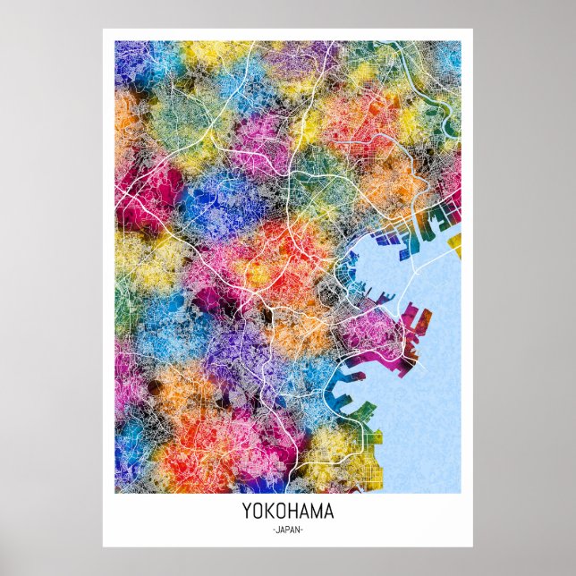 Yokohama Japan City Map Poster (Vorne)