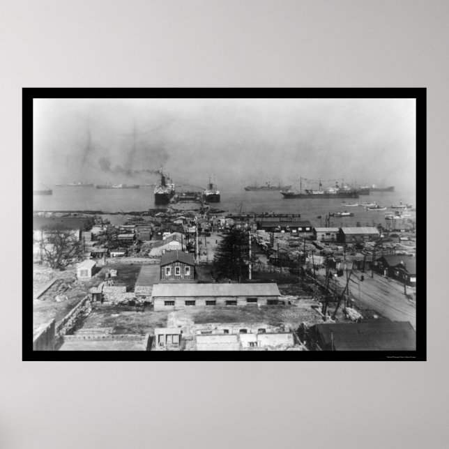 Yokohama Japan Hafen 1909 Poster (Vorne)