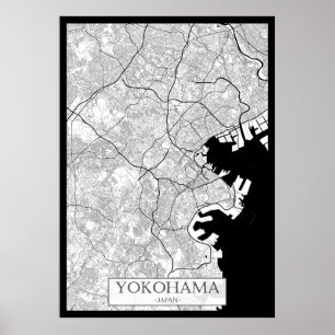 Yokohama Japan Karte Poster