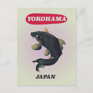 Yokohama Japan Vintage-Reiseposter Postkarte