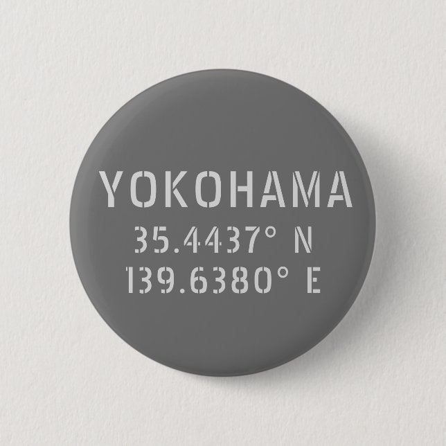 Yokohama Latitude & Longitude Button (Vorderseite)