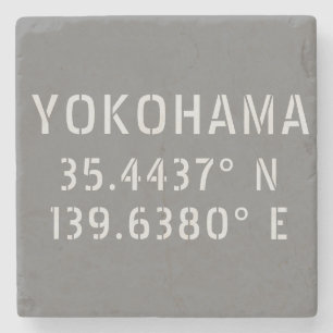 Yokohama Latitude & Longitude   Steinuntersetzer