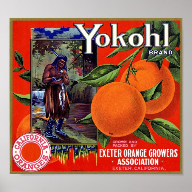 Yokohl Brand Orange Crate Label Schmidt Litho Co Poster (Vorne)