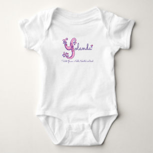 Yolanda Mädchenname & Bedeutung Y Monogramm-Shirt Baby Strampler