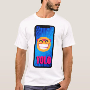 YOLO EMOJI MIT EYEGLASES GLÜCKLICH IN EINEM KELLFO T-Shirt