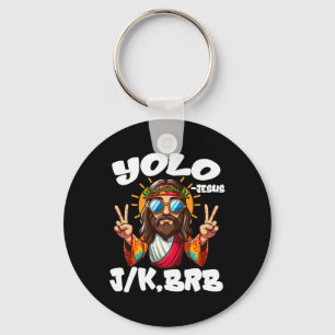 Yolo Jk Brb Jesus Christen Ostertag Lustiges Aufer Schlüsselanhänger