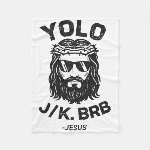 Yolo Jk Brb Jesus Ostertag Lustige Auferstehung Ch Fleecedecke