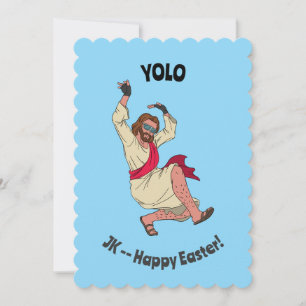 YOLO JK – Frohe Ostern Lustige Karte mit tanzendem