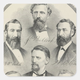 Yolo Landkreis lithographische Portraits Quadratischer Aufkleber