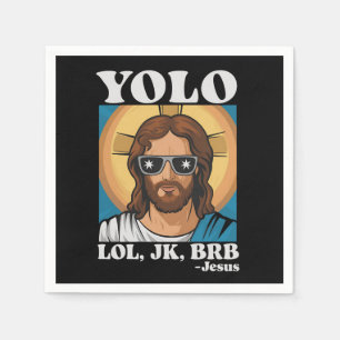 YOLO LOL JK BRB Jesus Lustiges Ostern Serviette