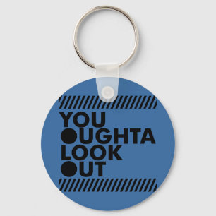 YOLO mit Vorsicht Schlüsselanhänger