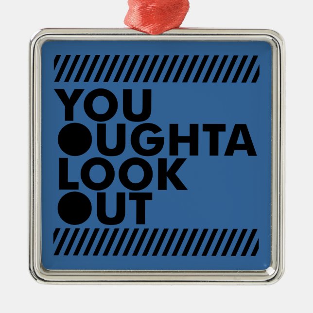 YOLO mit Vorsicht Silbernes Ornament (Vorne)