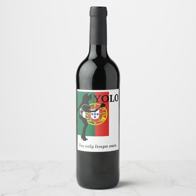 YOLO Sie hinken nur einmal. Lufterfrischer Weinetikett (Vorderseite)