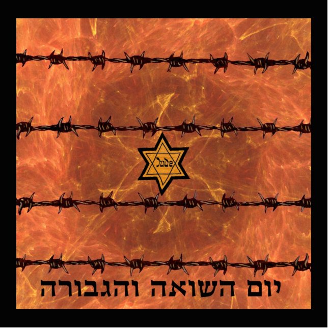 Yom Hashoah Fotoskulptur Magnet (Vorne)