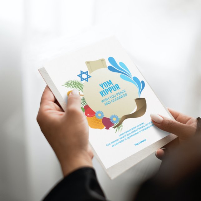 Yom Kippur Decorative Circle Graphic Greeting Karte (Von Creator hochgeladen)