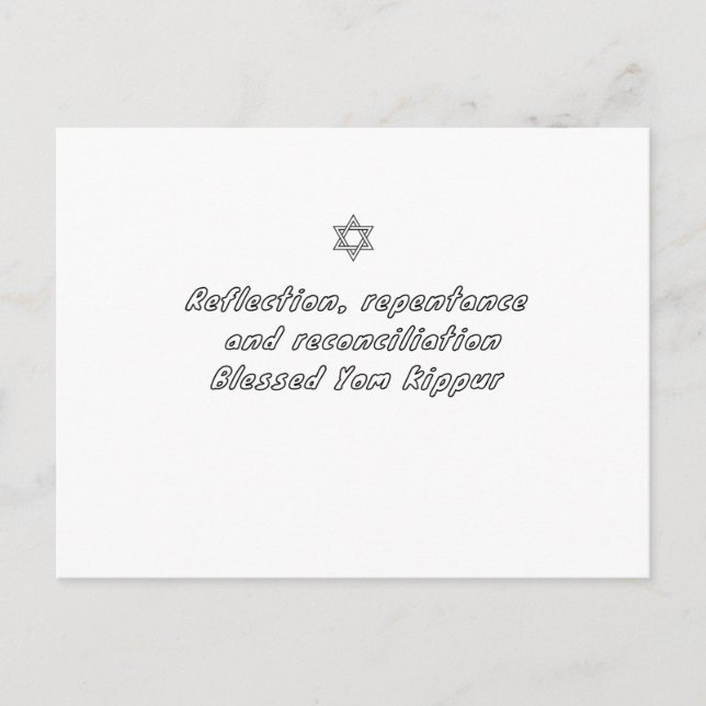Yom Kippur Feiertagspostkarte (Vorderseite)