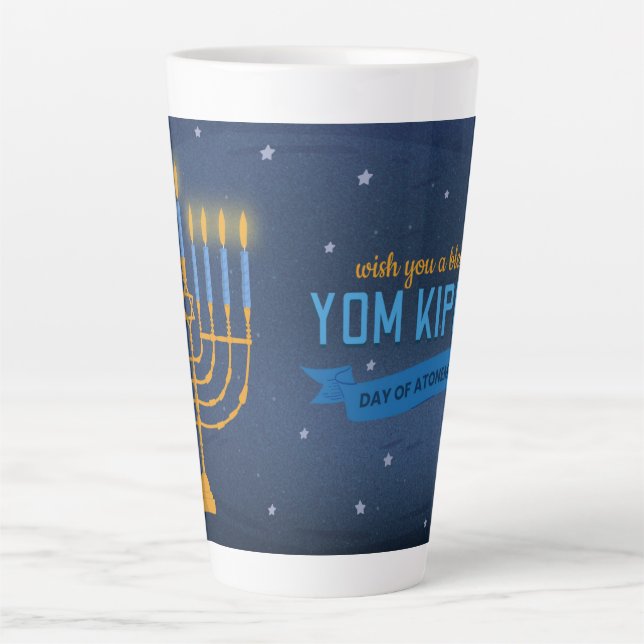 Yom Kippur Latte Tasse (Vorderseite)