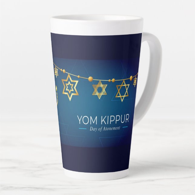 Yom Kippur Latte Tasse (Rechte Ecke)