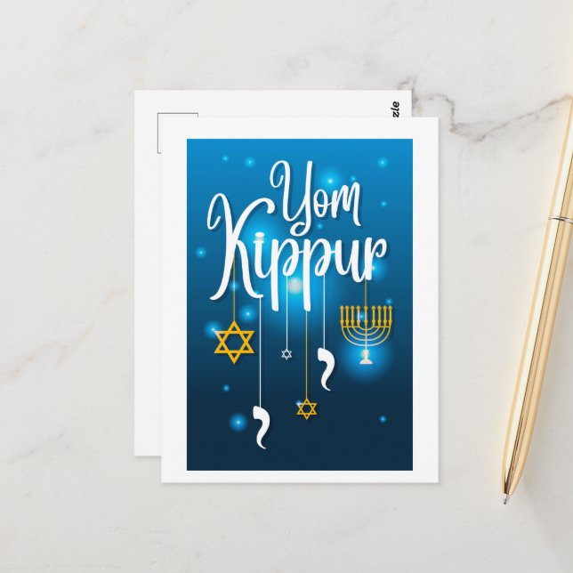 Yom Kippur Postkarte (Vorderseite/Rückseite Beispiel)
