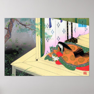 Yomogyu The Tale of Genji japanese Lady Landschaft Poster
