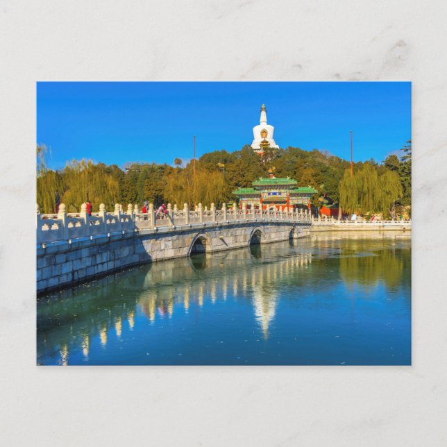 Yongan Bridge | Weißer Stupa Postkarte (Vorderseite)