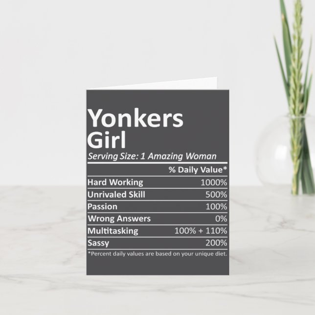 Yonkers Girl Ny New York State Funny City Home Roo Karte (Vorderseite)