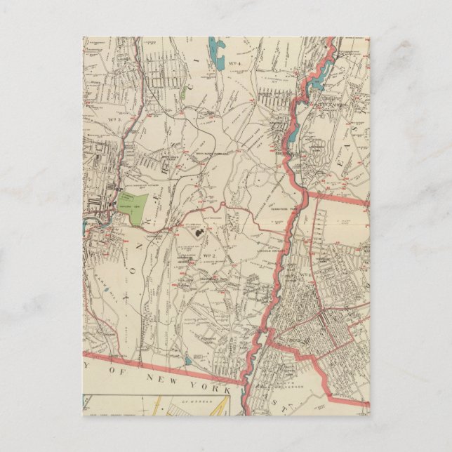 Yonkers, Mt Vernon, Eastchester Towns Postkarte (Vorderseite)