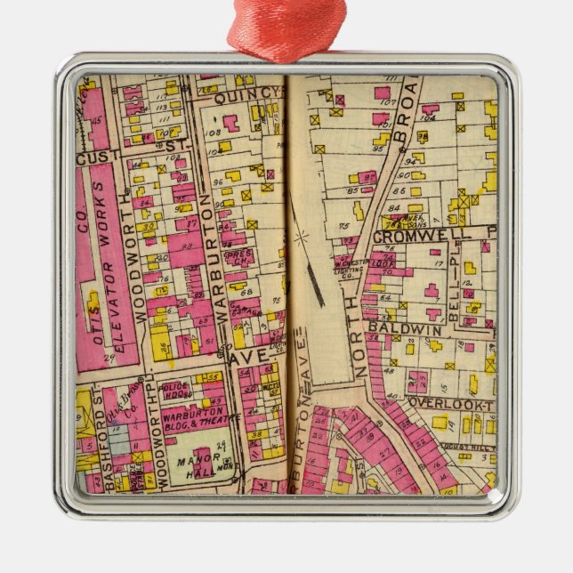 Yonkers, New York 4 Ornament Aus Metall (Vorne)