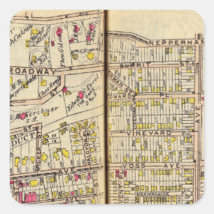 Yonkers, New York 9 Quadratischer Aufkleber