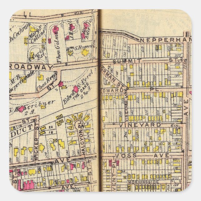 Yonkers, New York 9 Quadratischer Aufkleber (Vorderseite)