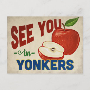 Yonkers New York Apple - Vintage Travel Postkarte
