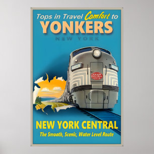 Yonkers New York Central Railroad Tops auf Reisen Poster