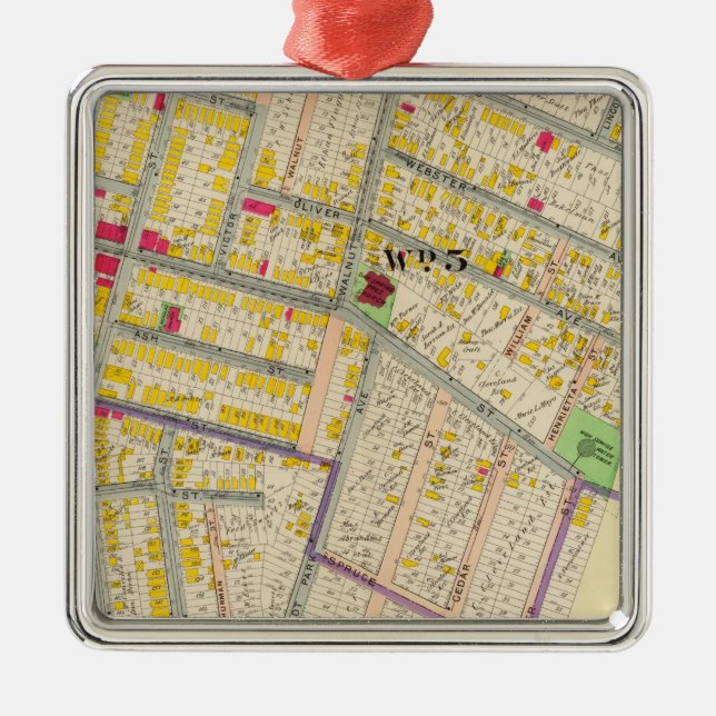 Yonkers New York Karte Ornament Aus Metall (Vorne)