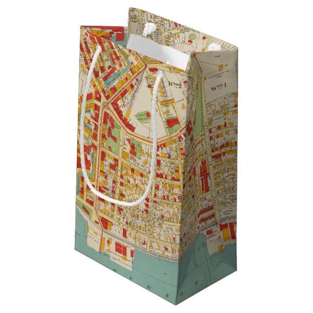 Yonkers New York Kleine Geschenktüte (Rückseite Schrägansicht)