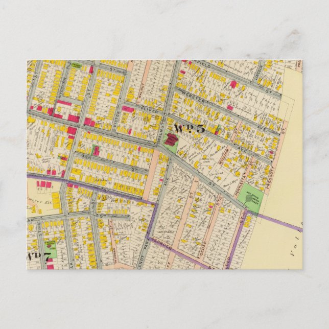 Yonkers New York Map Postkarte (Vorderseite)