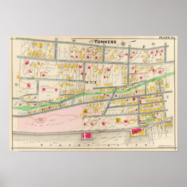 Yonkers NY Map Poster (Vorne)