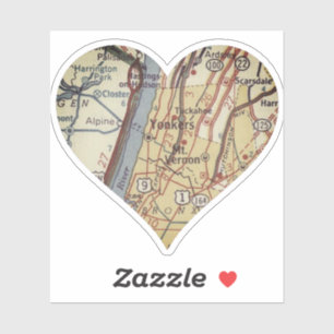 Yonkers NY Vintag Map Aufkleber