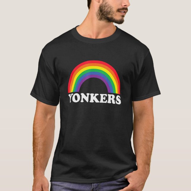 Yonkers Rainbow LGBTQ Gay Pride Lesbians Queer T-Shirt (Vorderseite)