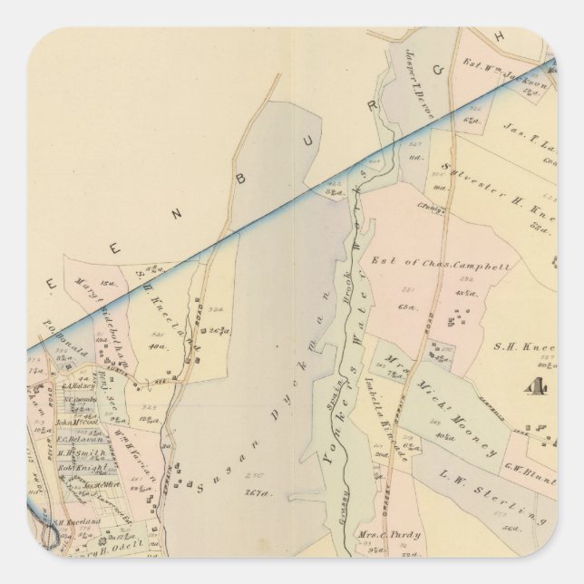 Yonkers wards 3-4, New York Quadratischer Aufkleber (Vorderseite)