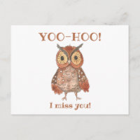 Yoo-hoo Niedlich Owl I Miss You School Lehrer
