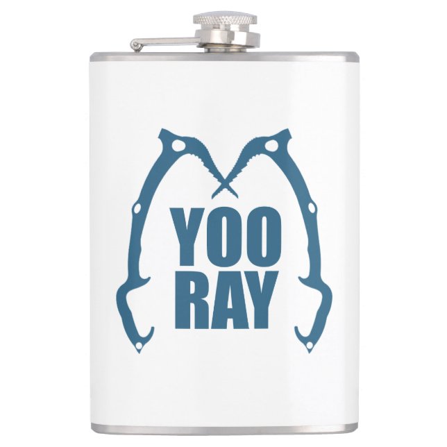 Yoo Ray (Ouray) Eisklettern Flachmann (Vorderseite)