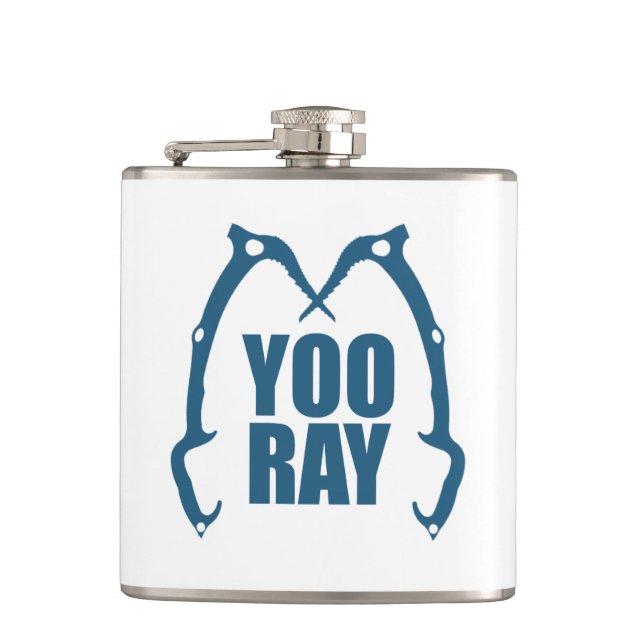 Yoo Ray (Ouray) Eisklettern Flachmann (Vorderseite)