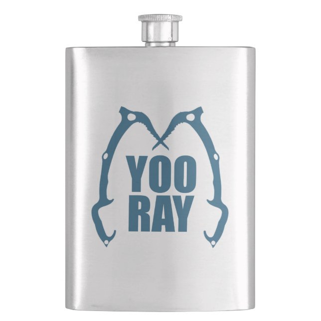 Yoo Ray (Ouray) Eisklettern Flachmann (Vorderseite)