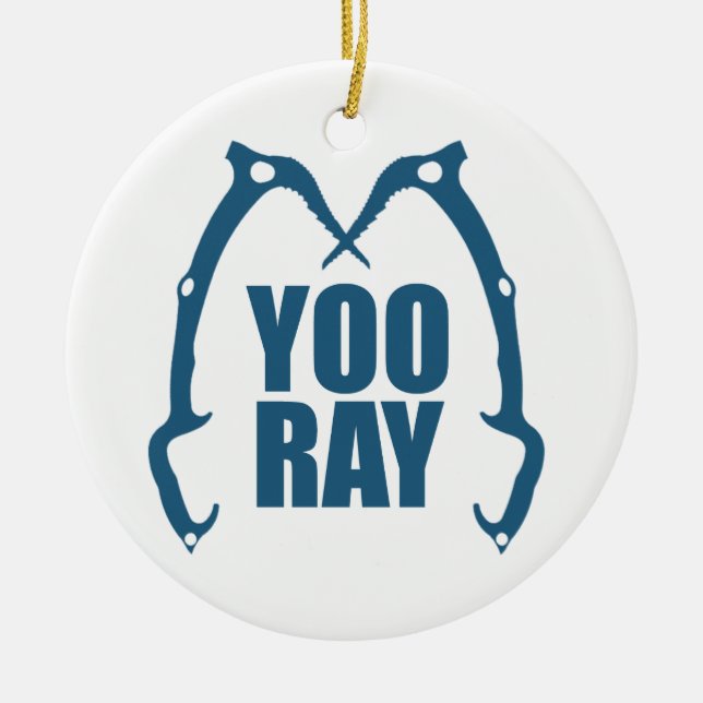 Yoo Ray (Ouray) Eisklettern Keramik Ornament (Vorne)