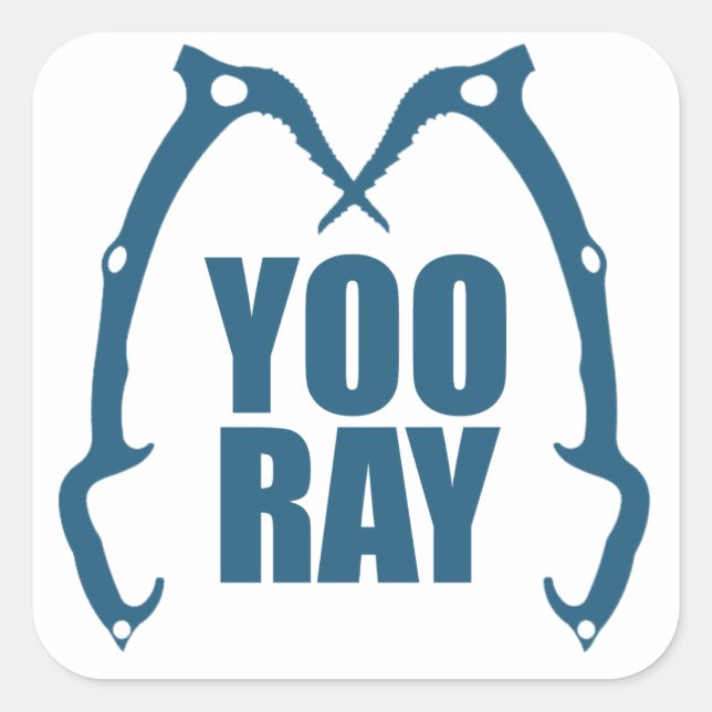 Yoo Ray (Ouray) Eisklettern Quadratischer Aufkleber (Vorderseite)