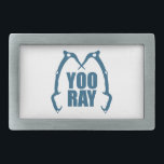 Yoo Ray (Ouray) Eisklettern Rechteckige Gürtelschnalle<br><div class="desc">Manche Leute brauchen Hilfe,  sie auszusprechen,  geben ihnen eine Hand.</div>