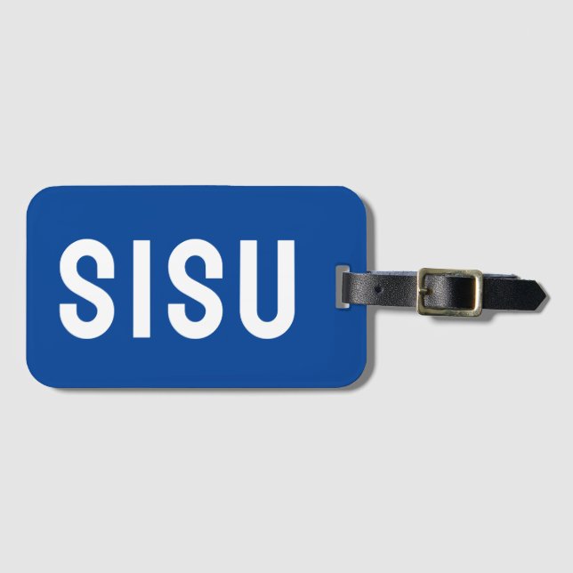 Yooper Style SISU Finn Finnischer Designer Reisen Gepäckanhänger (Vorderseite (Horizontal))