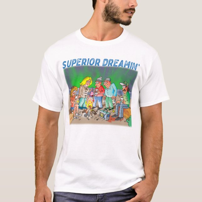 Yooper T - Shirt mit Lake Superior Cartoon (Vorderseite)