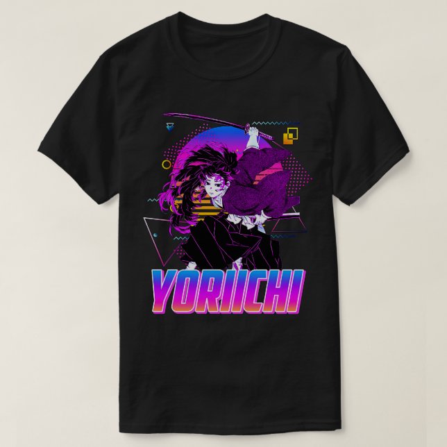 Yoriichi Tsugikuni Retro Art T-Shirt (Design vorne)