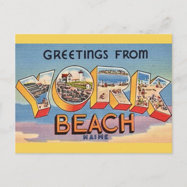 York Beach Maine Greetings Postkarte (Vorderseite)